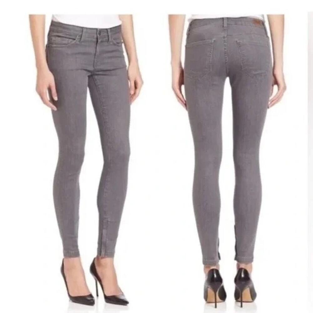 Joie Womens Size 26 Modern Super Skinny Jeans Gray Side Ankle Zipper 5 Pocket